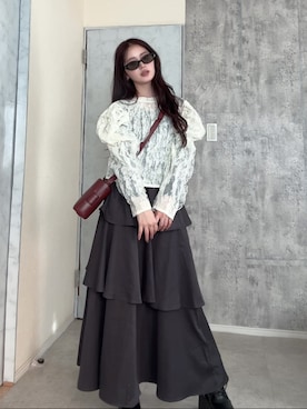 「Achic（アシック）のアイテム」を使った、胡熊もえさん（レディース・153cm）の冬コーディネート