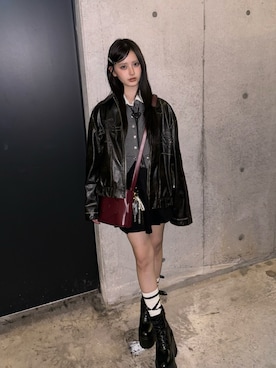 「アイテム（キーホルダー）」を使った、胡熊もえさん（レディース・153cm）の秋コーディネート