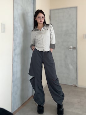 胡熊もえさん（骨格ストレート・レディース・153cm）の冬コーディネート