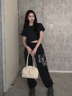 「アイテム（メイクアップ）」を使った、胡熊もえさん（レディース・153cm）の春コーディネート