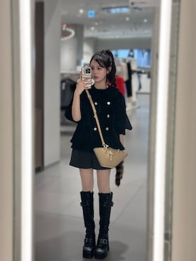 「GRL（グレイル）のアイテム（パンツ）」を使った、胡熊もえさん（レディース・153cm）の春コーディネート