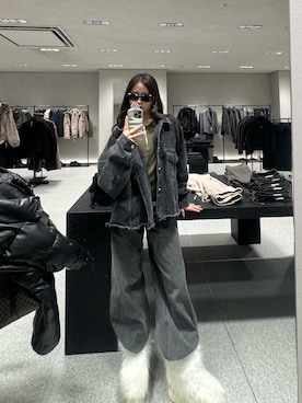 「H&M（エイチ・アンド・エム）のアイテム（トップス）」を使った、胡熊もえさん（レディース・153cm）の冬コーディネート