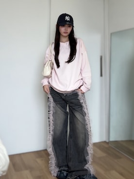 「アイテム（ハンドバッグ）」を使った、胡熊もえさん（レディース・153cm）の秋コーディネート