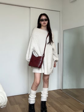 「アイテム（サングラス）」を使った、胡熊もえさん（レディース・153cm）の秋コーディネート