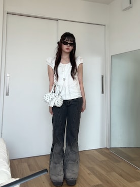胡熊もえさん（骨格ストレート・レディース・153cm）の夏コーディネート