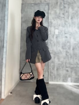 「アイテム（キャスケット）」を使った、胡熊もえさん（レディース・153cm）の春コーディネート