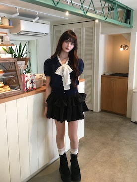 「GRL（グレイル）のアイテム」を使った、胡熊もえさん（レディース・153cm）の夏コーディネート