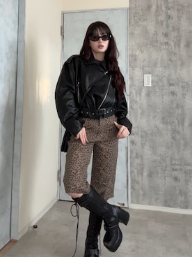 「BARELY BLUE（ベアリーブルー）のアイテム」を使った、胡熊もえさん（レディース・153cm）の冬コーディネート