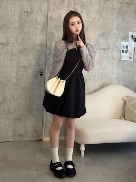 「GRL（グレイル）のアイテム」を使った、胡熊もえさん（レディース・153cm）の夏コーディネート