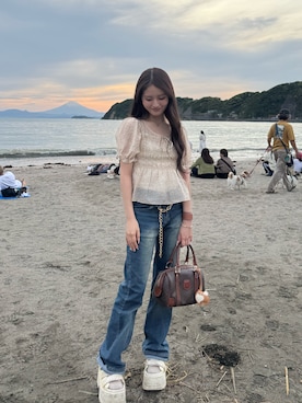 「UGG（アグ）のアイテム」を使った、胡熊もえさん（レディース・153cm）の春コーディネート