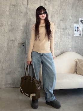 「CELINE（セリーヌ）のアイテム」を使った、胡熊もえさん（レディース・153cm）の夏コーディネート