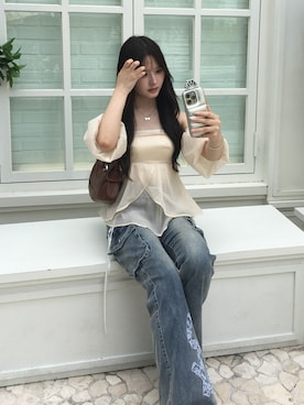 「AsRiRe（アスリレイ）のアイテム」を使った、胡熊もえさん（レディース・153cm）の秋コーディネート