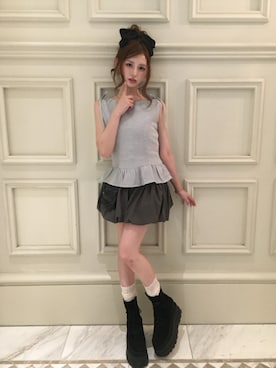 「CELINE（セリーヌ）のアイテム（アクセサリー）」を使った、胡熊もえさん（レディース・153cm）の夏コーディネート