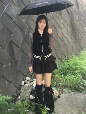 「マーティンキム」｜「アイテム（その他トップス）」を使った、胡熊もえさん（レディース・153cm）の夏コーディネート