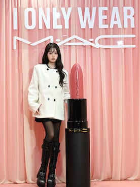 「アイテム（レッグウェア）」を使った、胡熊もえさん（レディース・153cm）の冬コーディネート