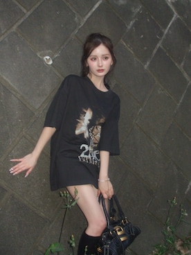 「GRL（グレイル）のアイテム（シューズ）」を使った、胡熊もえさん（レディース・153cm）の春コーディネート