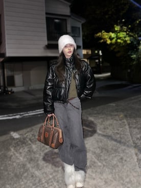 胡熊もえさん（レディース・153cm）の冬コーディネート