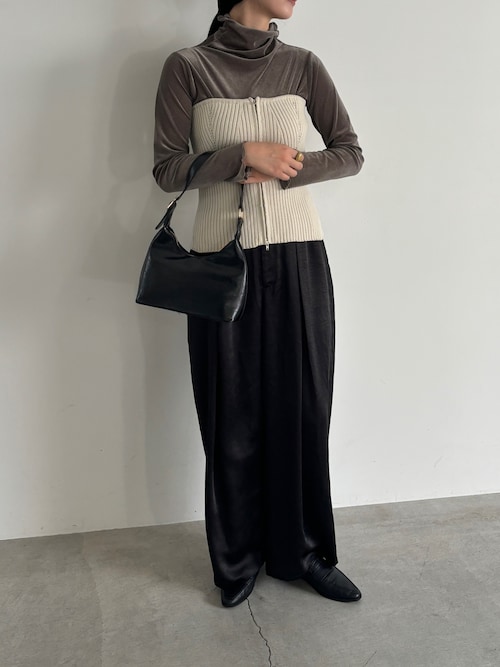 セール】ジッパーリブニットビスチェ（ベスト）｜select MOCA