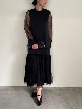「アイテム（ドレス）」を使った、AYAMEさん（レディース・167cm）の秋コーディネート