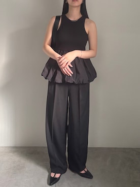 「春カラー」｜「アイテム（スラックス）」を使った、AYAMEさん（レディース・167cm）の春コーディネート