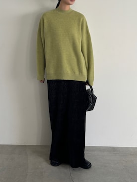 「select MOCA by son（セレクトモカバイソン）のアイテム（ニット/セーター）」を使った、AYAMEさん（レディース・167cm）の秋コーディネート