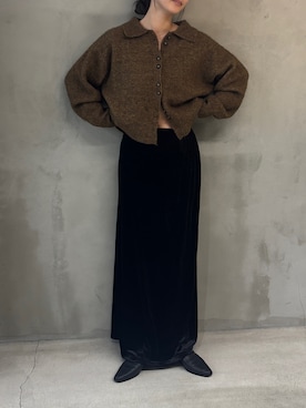 「アイテム（カーディガン/ボレロ）」を使った、AYAMEさん（レディース・167cm）の秋コーディネート