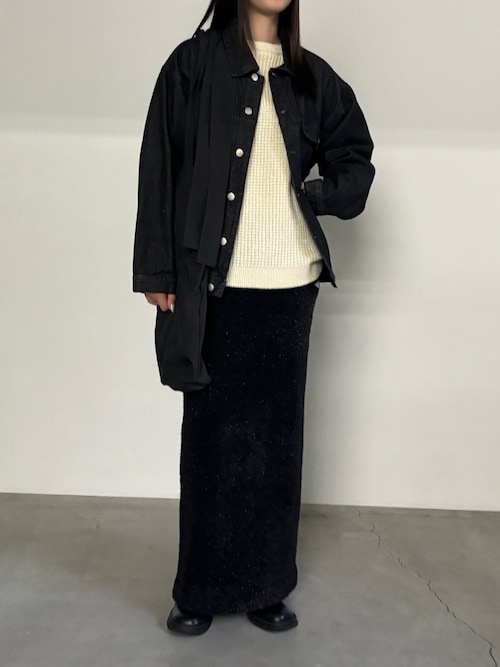 セール】ワッフル編切替サイドシャーリングニット（ニット/セーター