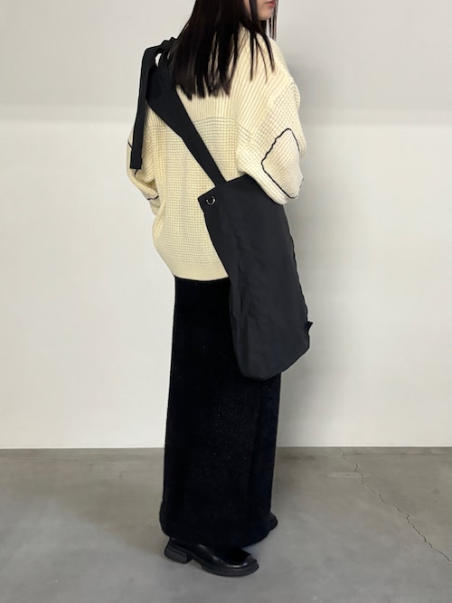 セール】ワッフル編切替サイドシャーリングニット（ニット/セーター