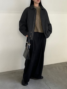 「select MOCA by son（セレクトモカバイソン）のアイテム（その他アウター）」を使った、AYAMEさん（レディース・167cm）の秋コーディネート