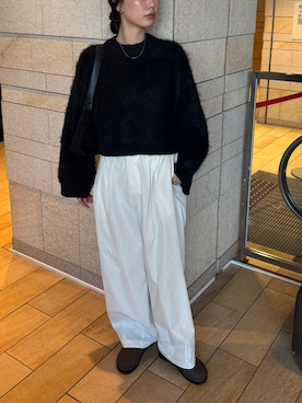 「select MOCA by son（セレクトモカバイソン）のアイテム（その他パンツ）」を使った、AYAMEさん（レディース・167cm）の秋コーディネート