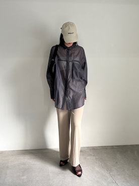 「select MOCA by son（セレクトモカバイソン）のアイテム（トップス）」を使った、AYAMEさん（レディース・167cm）の夏コーディネート