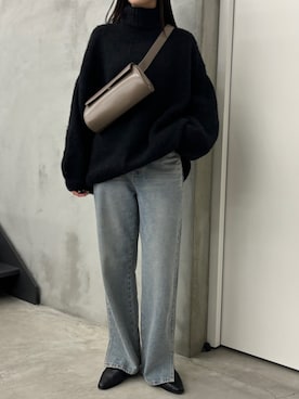 「select MOCA by son（セレクトモカバイソン）のアイテム（ニット/セーター）」を使った、AYAMEさん（レディース・167cm）の秋コーディネート