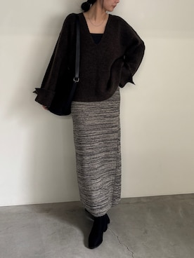 「select MOCA（セレクトモカ）のアイテム（スカート）」を使った、AYAMEさん（レディース・167cm）の秋コーディネート