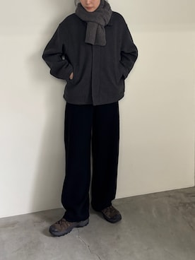 「アイテム（その他アウター、グレー系）」を使った、AYAMEさん（レディース・167cm）の秋コーディネート