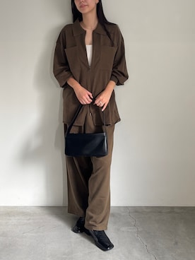 「select MOCA Et（セレクトモカエト）のアイテム（ニット/セーター）」を使った、AYAMEさん（レディース・167cm）の夏コーディネート