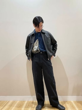 「アイテム（バンダナ/スカーフ）」を使った、kanauさん（メンズ・180cm）の冬コーディネート