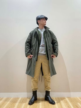 「アイテム（モッズコート）」を使った、kanauさん（メンズ・180cm）の冬コーディネート