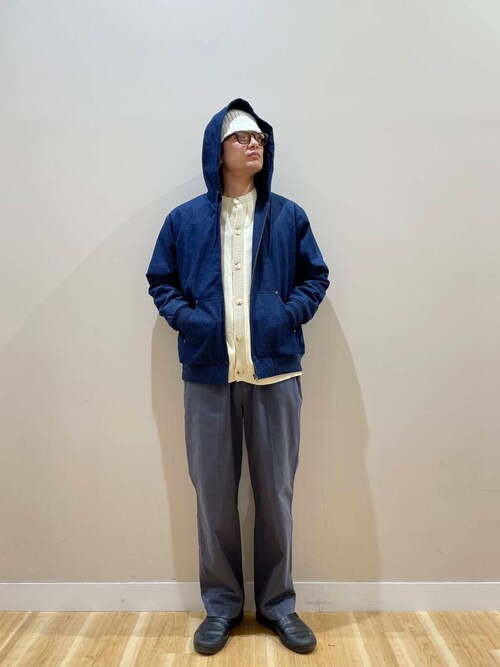 ジップアップ コットンフードジャケット
