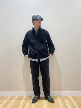 「ストライプシャツ」｜「アイテム（その他アウター）」を使った、kanauさん（メンズ・180cm）の秋コーディネート