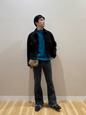 「アイテム（カバーオール）」を使った、kanauさん（メンズ・180cm）の冬コーディネート