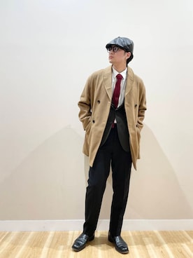 「アイテム（ピーコート）」を使った、kanauさん（メンズ・180cm）の冬コーディネート