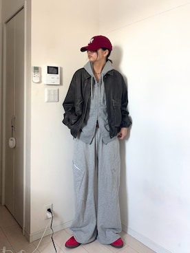 「アイテム（スウェットパンツ）」を使った、kurumiさん（レディース・166cm）の秋コーディネート