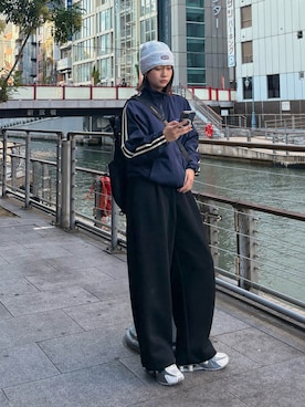 「アイテム（ニットキャップ/ビーニー）」を使った、kurumiさん（レディース・166cm）の秋コーディネート