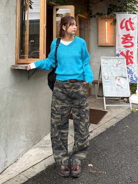 「YOLO（ヨーロ）のアイテム（Tシャツ/カットソー）」を使った、kurumiさん（レディース・166cm）の秋コーディネート