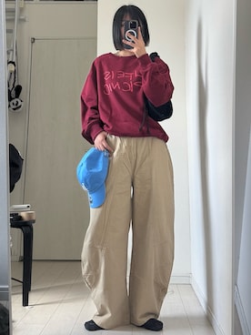 「アイテム（カーゴパンツ）」を使った、kurumiさん（レディース・166cm）の秋コーディネート