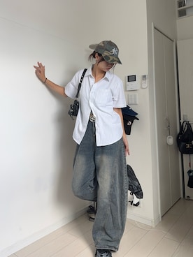 「アイテム（キャップ）」を使った、kurumiさん（レディース・166cm）の夏コーディネート