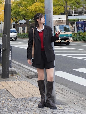 「アイテム（リング）」を使った、kurumiさん（レディース・166cm）の秋コーディネート