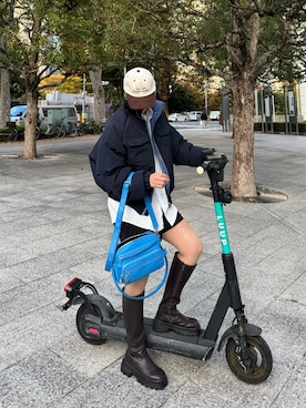 「YOLO（ヨーロ）のアイテム（ジャケット/アウター）」を使った、kurumiさん（レディース・166cm）の秋コーディネート