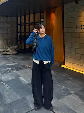 「アイテム（ポロシャツ）」を使った、kurumiさん（レディース・166cm）の秋コーディネート