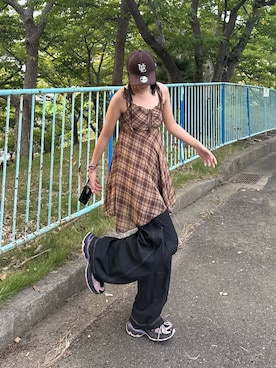 「アイテム（キャップ）」を使った、kurumiさん（レディース・166cm）の夏コーディネート
